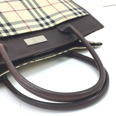  BURBERRY LONDON バーバリーロンドン ハンドバッグ 後ろ部分細かい汚れシミ有 ベージュ×ブラウン