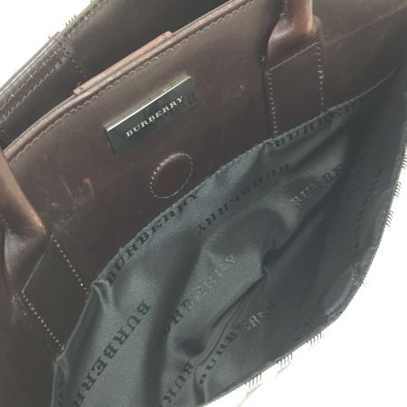  BURBERRY LONDON バーバリーロンドン ハンドバッグ 後ろ部分細かい汚れシミ有 ベージュ×ブラウン