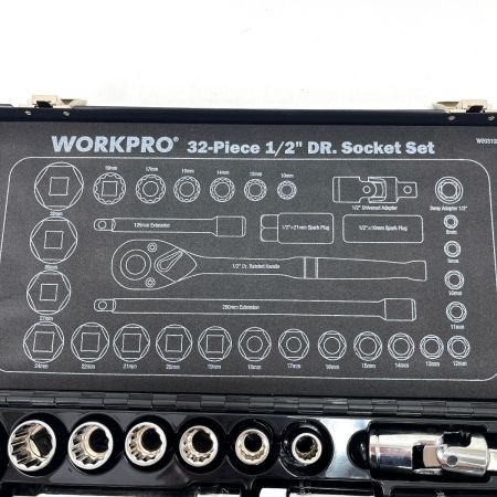   WORKPRO ソケットレンチセット 差込角12.7mm 32点セット 鉄製収納ケース付き 32-Piece1/2"DR.socketSet