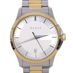 $$ GUCCI グッチ 腕時計 メンズクォーツ Gタイムレス シルバー 126.1 Bランク