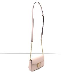 $$ Kate Spade ケイトスペード ショルダーバッグ テクスチャード レザー フラップ チェーン KA026 ライトピンク Bランク