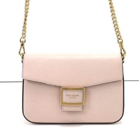  Kate Spade ケイトスペード ショルダーバッグ テクスチャード レザー フラップ チェーン KA026 ライトピンク