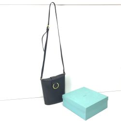 Tiffany & Co. ティファニー ショルダーバッグ パンチングレザーバケットバッグ ブラック Bランク