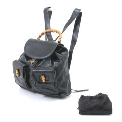 $$ GUCCI グッチ リュック バンブー 003.2058.0016 ブラック Cランク