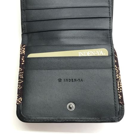  INDEN-YA Co.,Ltd. 印傳屋 2つ折り財布 ブドウ柄 ブラック×ブラウン