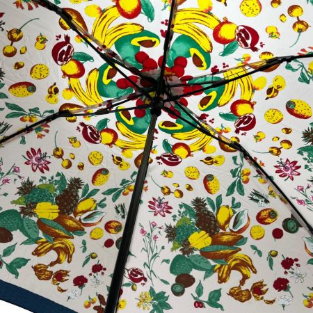 manipuri マニプリ 晴雨兼用折りたたみ傘 フルーツ柄 ライトピンク＊ネイビー
