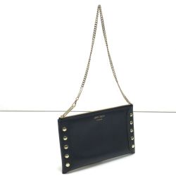 $$ JIMMY CHOO ジミーチュウ ショルダーバッグ ロケットスタッズ 内部ヨゴレ有 ブラック Cランク