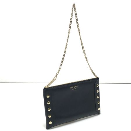  JIMMY CHOO ジミーチュウ ショルダーバッグ ロケットスタッズ 内部ヨゴレ有 ブラック