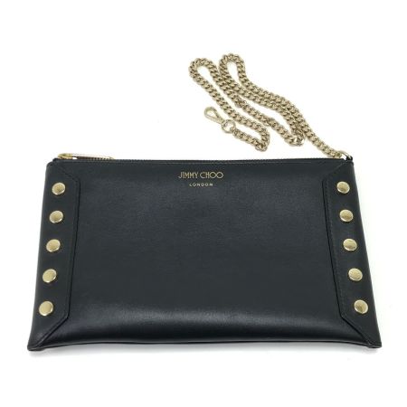  JIMMY CHOO ジミーチュウ ショルダーバッグ ロケットスタッズ 内部ヨゴレ有 ブラック