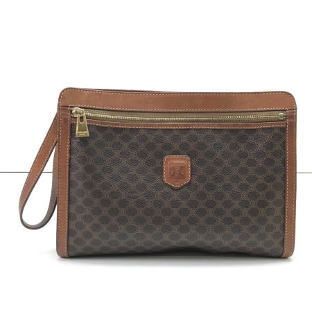 CELINE セリーヌ セカンドバッグ マカダム柄 ブラウン