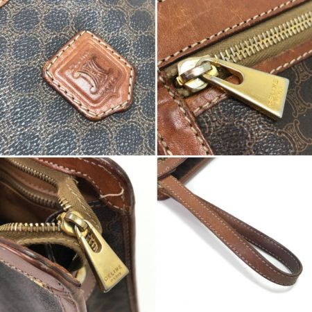  CELINE セリーヌ セカンドバッグ マカダム柄 ブラウン