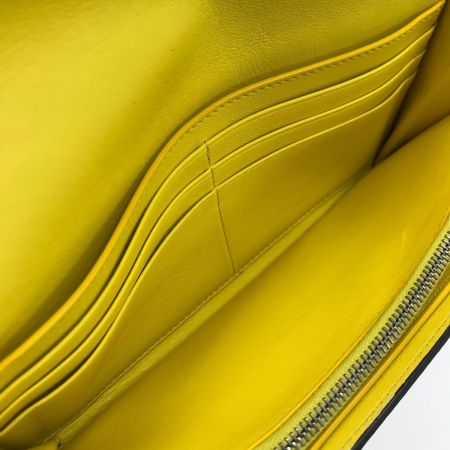 CELINE セリーヌ 長財布 ラージフラップマルチファンクション グレー×イエロー