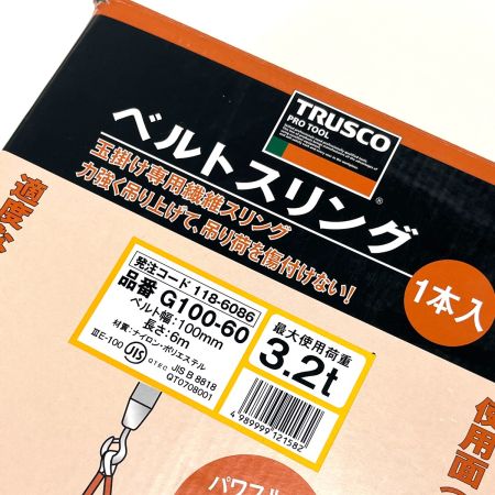  TRUSCO トラスコ ベルトスリング JIS3等級 両端アイ形 100mm×6.0m G100-60