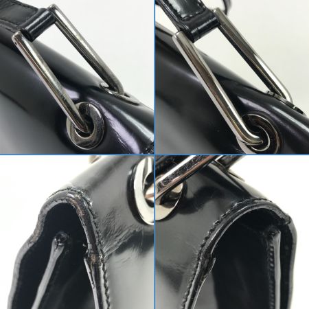  GUCCI グッチ ハンドバッグ Gスクエアパテントレザー 内部少し劣化 011-2023-3033 ブラック