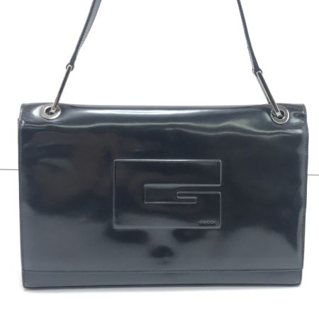  GUCCI グッチ ハンドバッグ Gスクエアパテントレザー 内部少し劣化 011-2023-3033 ブラック