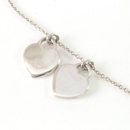  Tiffany & Co. ティファニー ネックレス SILVER925 リターントゥティファニー ダブルハート ピンク/ダイヤ シルバー×ピンク