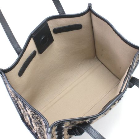  GIANNI CHIARINI トートバッグ ツイードバッグ ブラック×ベージュ