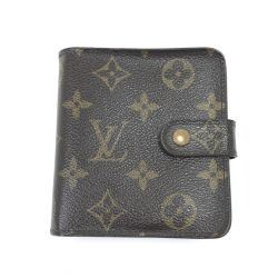$$ LOUIS VUITTON ルイヴィトン 2つ折り財布 モノグラム コンパクトジップ M61667 Cランク