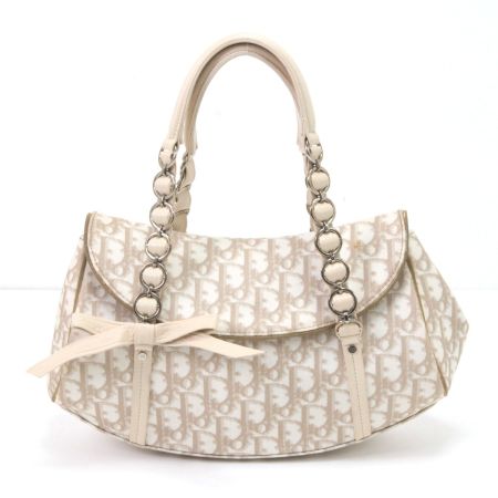 Christian Dior クリスチャンディオール ハンドバッグ ロマンティックトロッター フチハガレ有 01RU0046 ベージュ