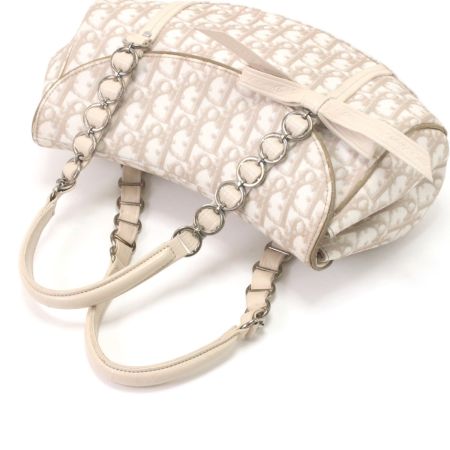 Christian Dior クリスチャンディオール ハンドバッグ ロマンティックトロッター フチハガレ有 01RU0046 ベージュ
