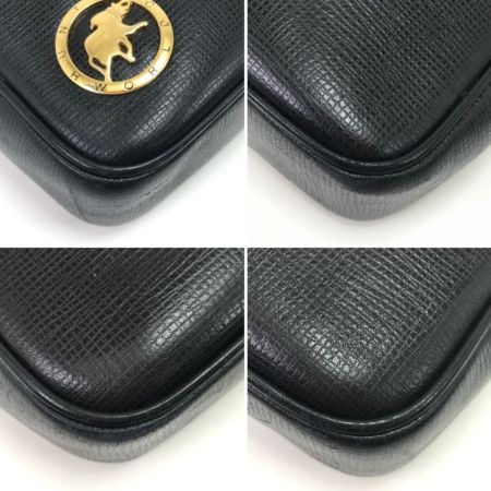  HUNTING WORLD ハンティングワールド クラッチバッグ 内側ヨゴレ有 ブラック