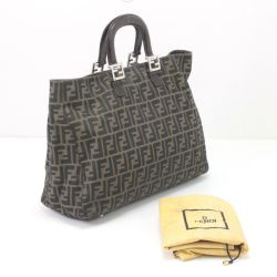 FENDI フェンディ ハンドバッグ ズッカ シリアル番号不鮮明 ブラウン Cランク