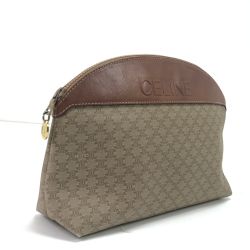 $$ CELINE セリーヌ ポーチ マカダム柄 M06 ベージュ Cランク