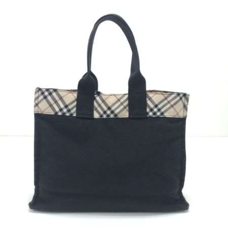  BURBERRY BLUE LABEL バーバリーブルーレーベル ハンドバッグ 色褪せ有 ベージュ×ブラック