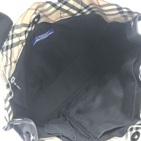  BURBERRY BLUE LABEL バーバリーブルーレーベル ハンドバッグ 色褪せ有 ベージュ×ブラック