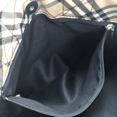  BURBERRY BLUE LABEL バーバリーブルーレーベル ハンドバッグ 色褪せ有 ベージュ×ブラック