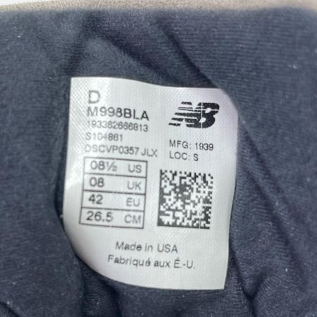 NEW BALANCE ニュー・バランス 998 26.5cm M998BLA グレー