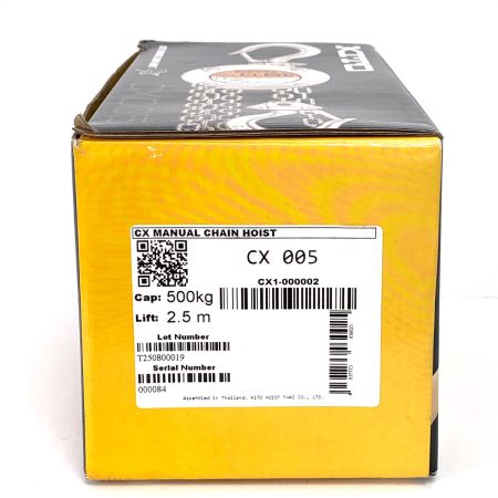  KITO キトー 手動チェーンブロック CX形 定格荷重500㎏ 揚程2.5ｍ ハンドチェーン2.5ｍ CX005