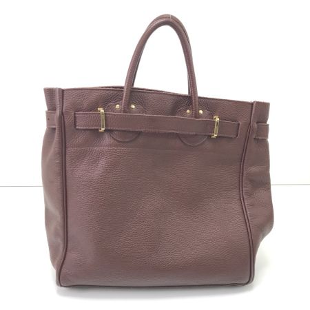 YOUNG&OLSEN ハンドバッグ 金色バックルベルトモチーフ ブラウン