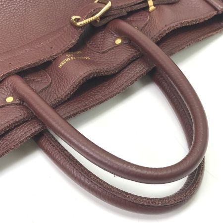 YOUNG&OLSEN ハンドバッグ 金色バックルベルトモチーフ ブラウン