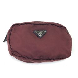 PRADA プラダ コスメポーチ ワインレッド Cランク