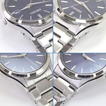SEIKO セイコー 腕時計  ソーラー充電ステンレススチール ネイビー V157-0DR0