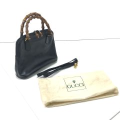 GUCCI グッチ 2WAYショルダーバッグ バンブー 内部劣化 内部使用不可/修理必要 000.2214.0290 ブラック Dランク