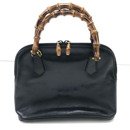 GUCCI グッチ 2WAYショルダーバッグ バンブー 内部劣化 内部使用不可/修理必要 000.2214.0290 ブラック
