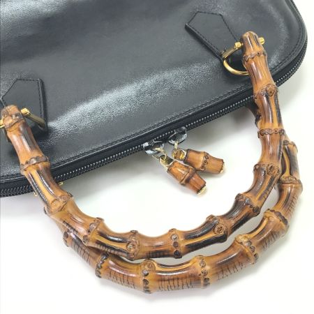 GUCCI グッチ 2WAYショルダーバッグ バンブー 内部劣化 内部使用不可/修理必要 000.2214.0290 ブラック