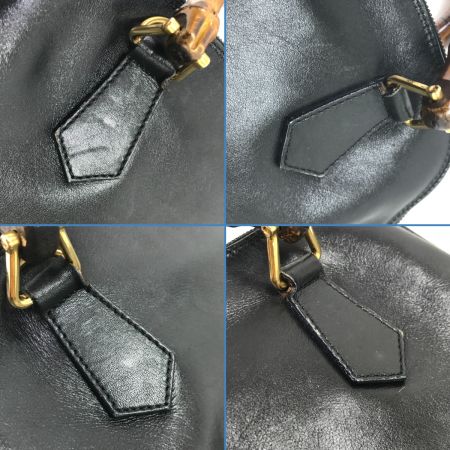 GUCCI グッチ 2WAYショルダーバッグ バンブー 内部劣化 内部使用不可/修理必要 000.2214.0290 ブラック