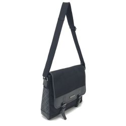 BURBERRY BLACK LABEL バーバリーブラックレーベル メッセンジャーバッグ キャンバス×レザー ブラック Bランク