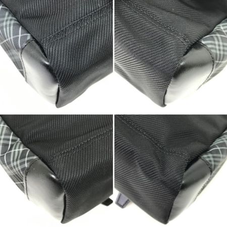 BURBERRY BLACK LABEL バーバリーブラックレーベル メッセンジャーバッグ キャンバス×レザー ブラック