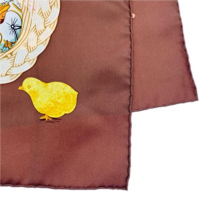 HERMES エルメス カレ 90 シルクスカーフ ブラウン