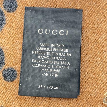 GUCCI グッチ ビー＆スター GGジャカード マフラー ブラック×ブラウン