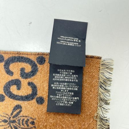 GUCCI グッチ ビー＆スター GGジャカード マフラー ブラック×ブラウン