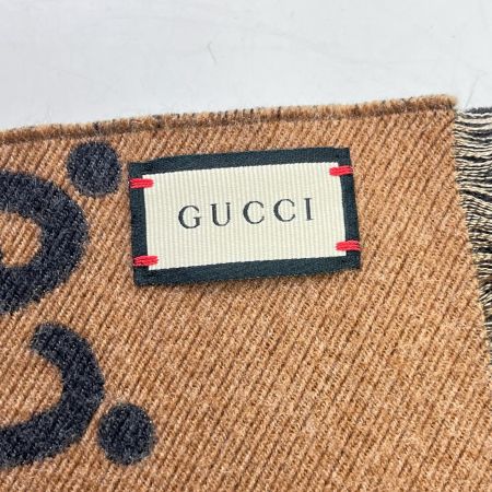GUCCI グッチ ビー＆スター GGジャカード マフラー ブラック×ブラウン