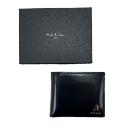 Paul Smith ポールスミス 2つ折り財布 マーケトリーストライプラビット ブラック