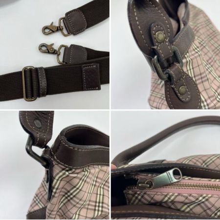 BURBERRY BLUE LABEL バーバリーブルーレーベル ショルダーバッグ ピンク×ブラウン
