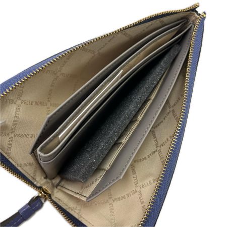 PELLE BORSA ペレボルサ L字ジップ長財布 5443VP ブルー