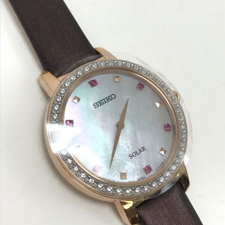 SEIKO セイコー 腕時計 ソーラー充電 スワロフスキー V115-0DC0